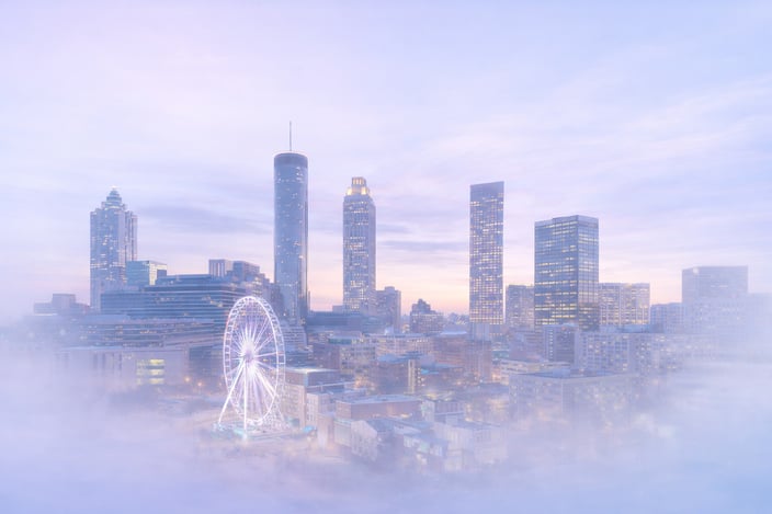 Stylized image of Atlanta, GA skyline