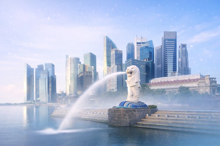 Stylized image of the Singapore skyline