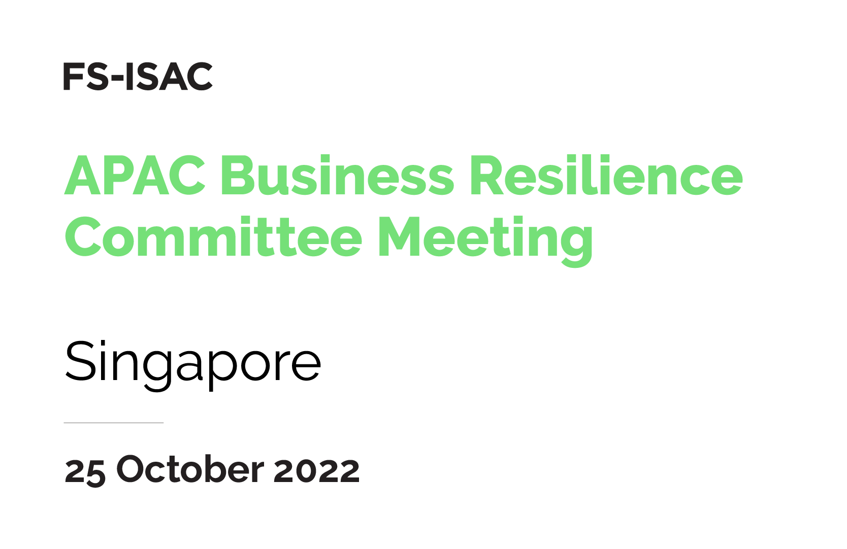 APAC Business Resiliency Committee Meeting October