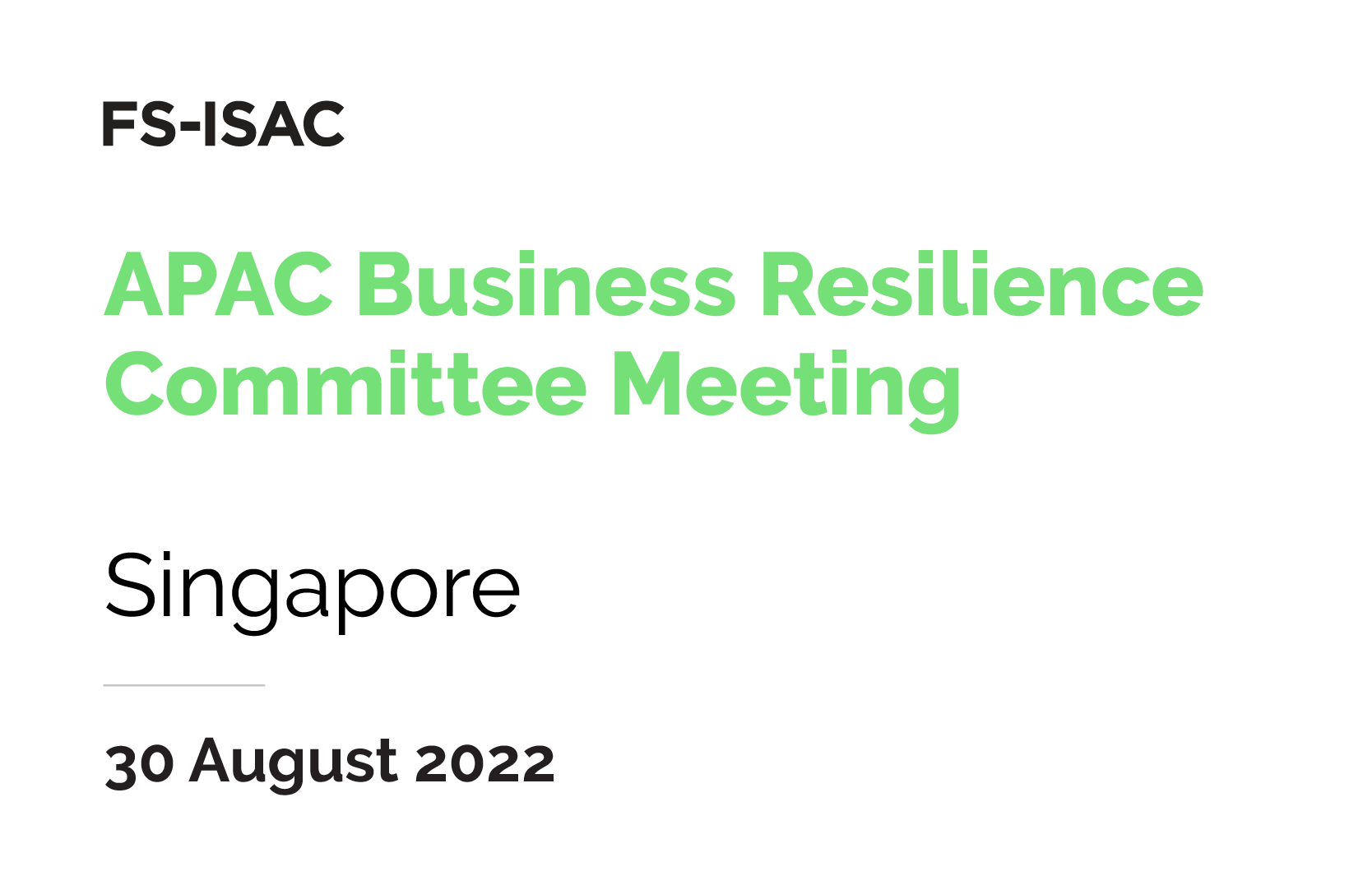 APAC Business Resiliency Committee Meeting