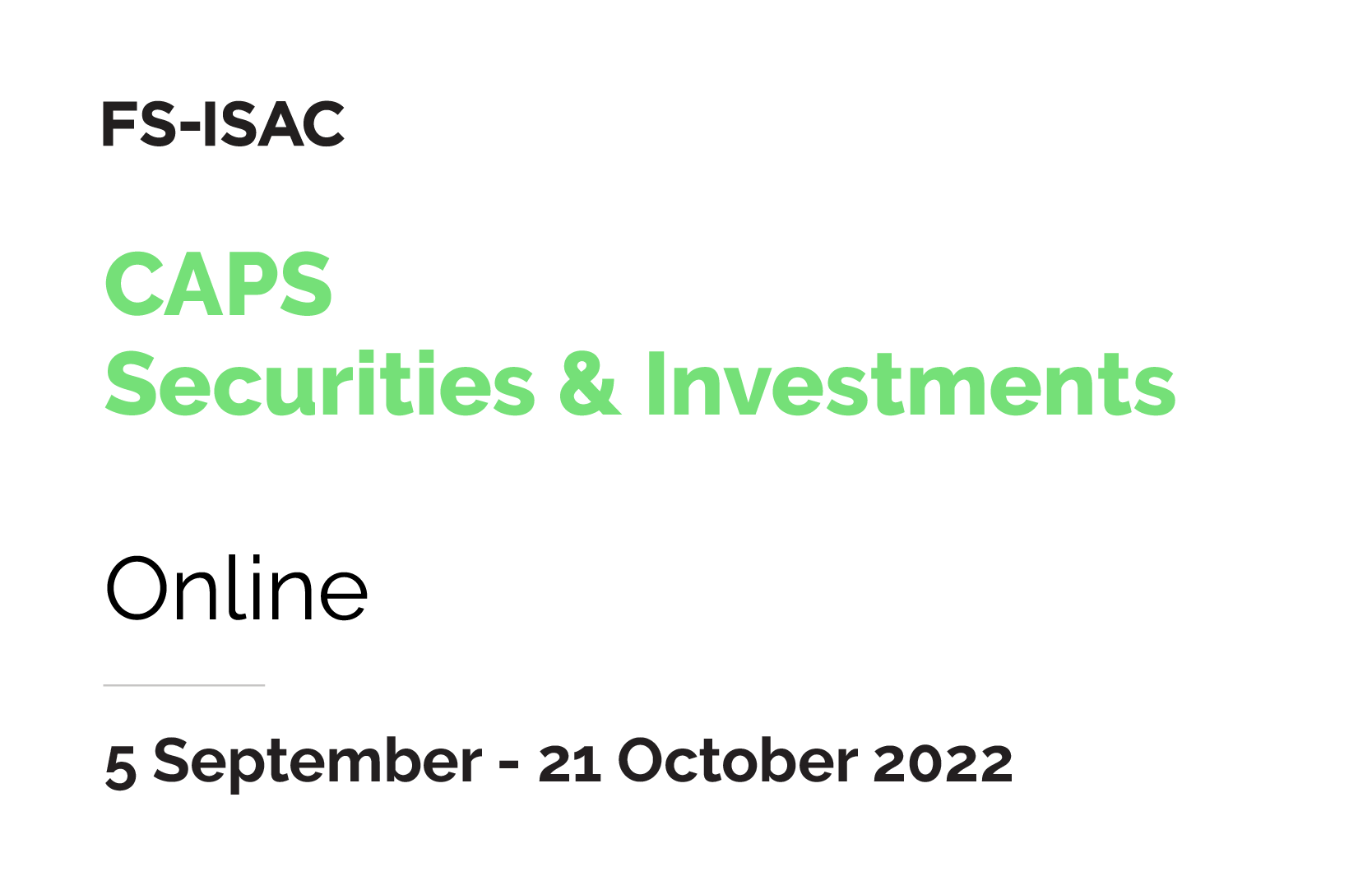 CAPS | Securities & Investments 2022