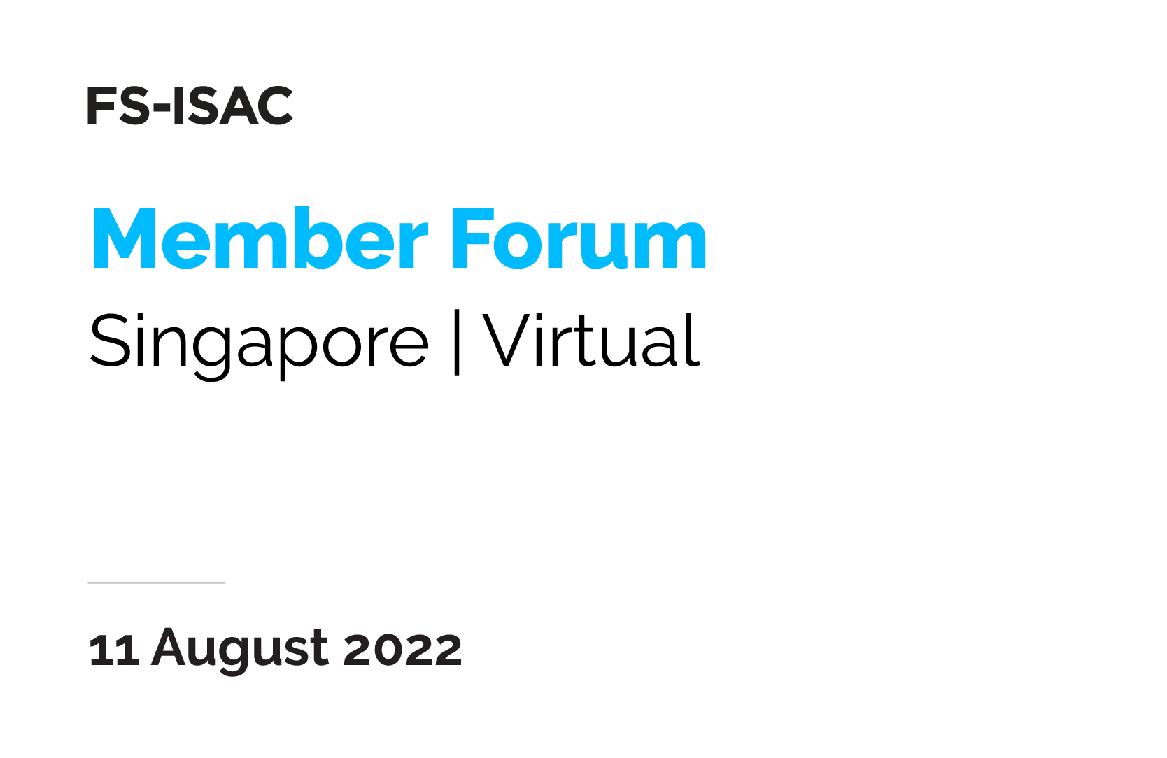 Singapore Member Forum August 2022