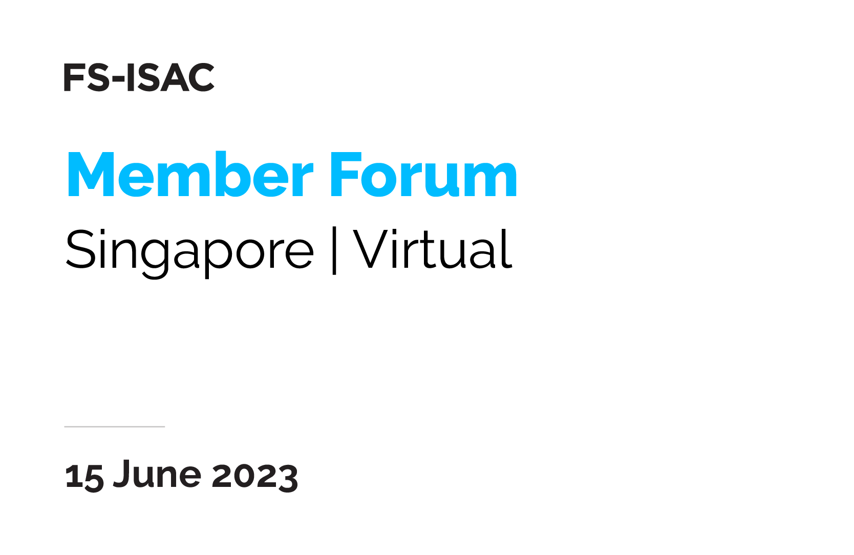 Singapore Member Forum June23