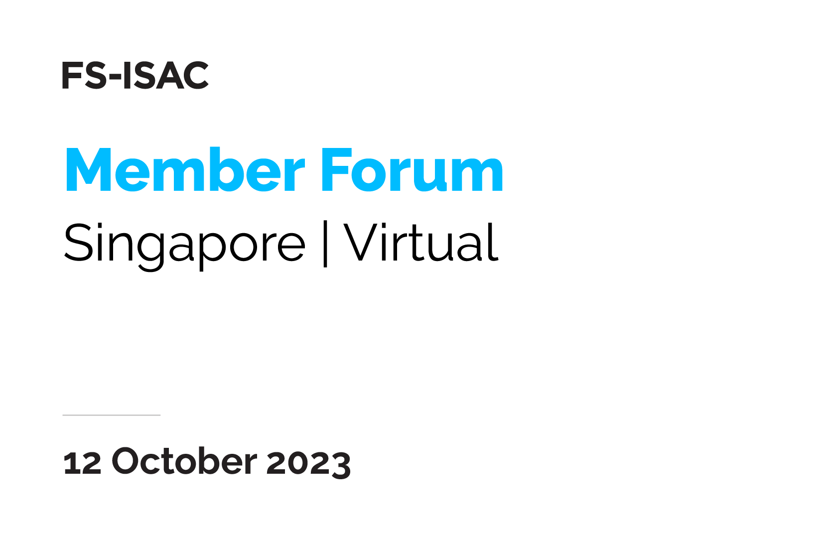 Singapore Member Forum Oct23