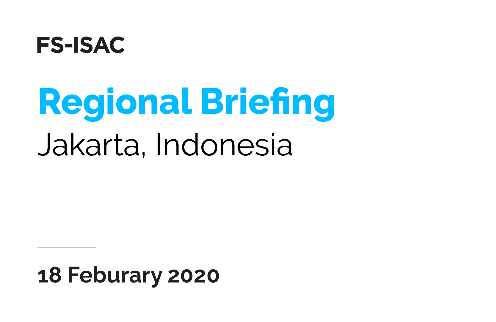 Jakarta Regional Briefing