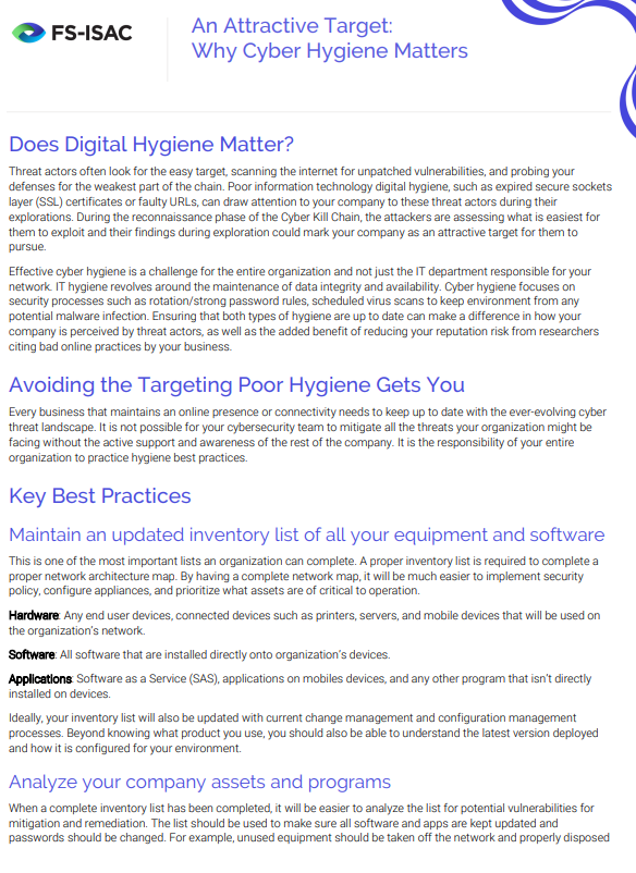 Why Cyber Hygiene Matters