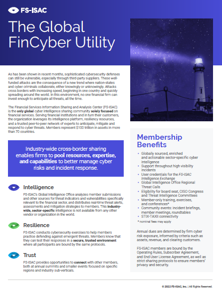 FS-ISAC Membership One-Pager
