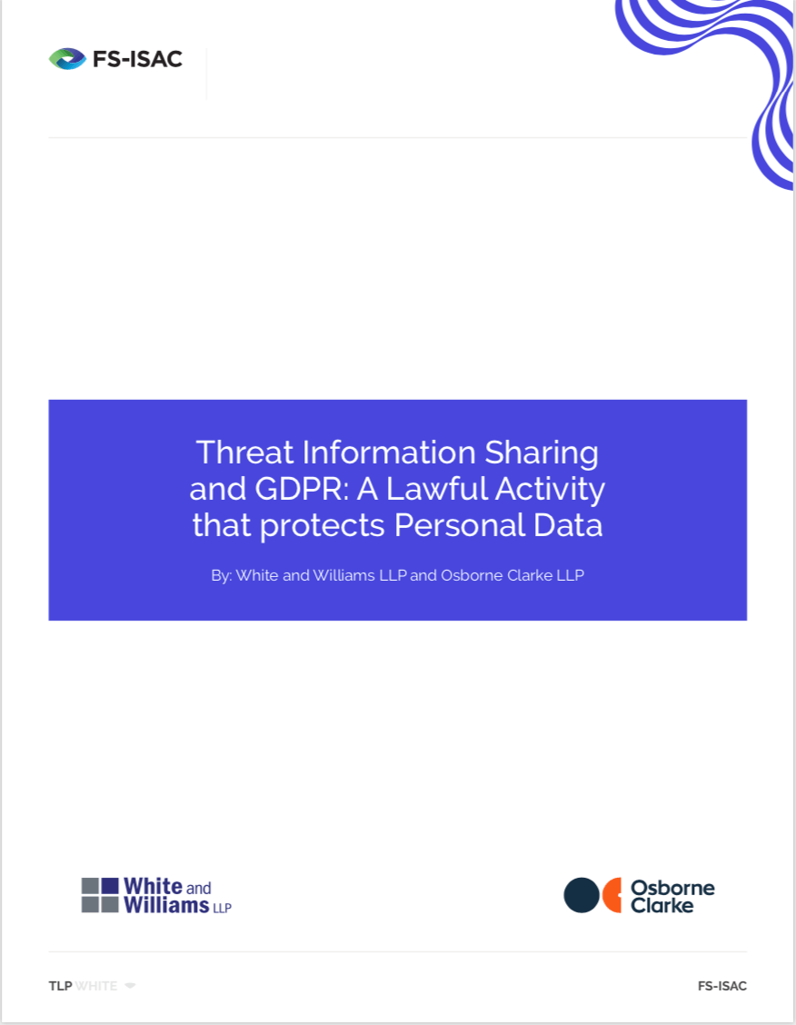 Threat Information Sharing and GDPR