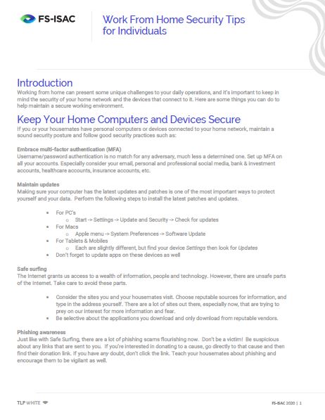 Work From Home Security Tips for Individuals