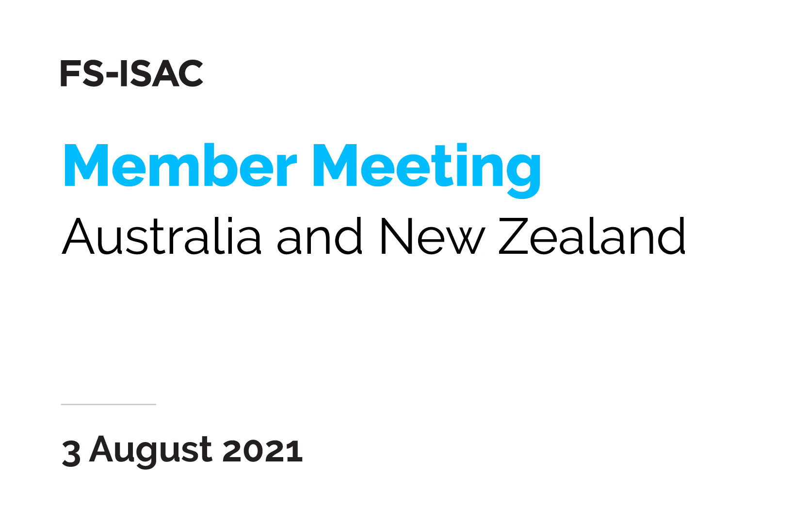 Australia and New Zealand Member Meeting 6